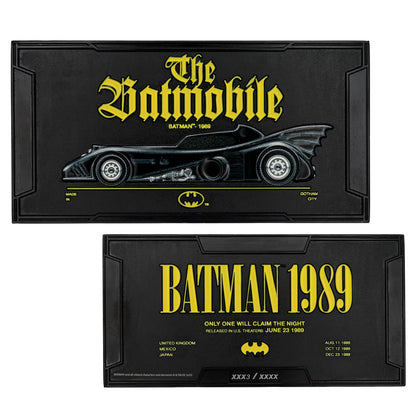 FaNaTtik Batman Batmobile Large Collectible Metal Ingot – Official Limited Edition 1989 Movie Memorabilia – Individually Numbered with Display Stand – 145 x 73.6mm, 5,000 Worldwide
