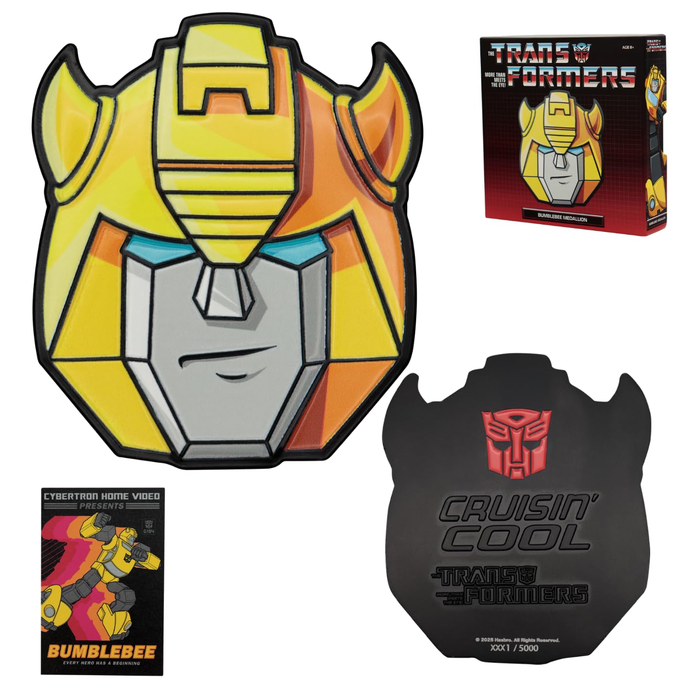 FaNaTtik Transformers Bumblebee Limited Edition Medallion – 5000 Worldwide, Officially Licensed, Collector’s Item with Art Card & Display Stand