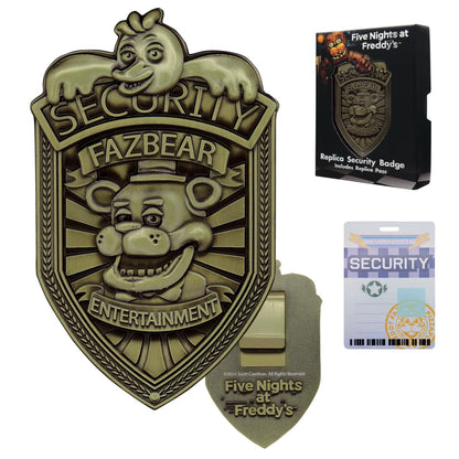 FaNaTtik Five Nights at Freddy's Limitierter Security Badge – Replica Ausweis, Antikmessing, 90x55mm, Nummeriert, Weltweit auf 5.000 Stück Limitiert, Mit Clip & Präsentationsbox