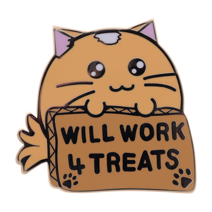 Fuzzballs Whisky “Will Work 4 Treats” Pin Badge – Officially Licensed Limited Edition 50x48.7mm Collectible