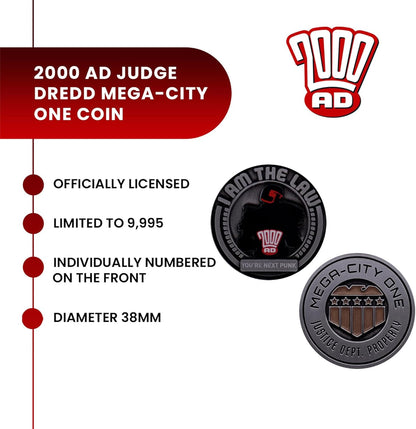 FaNaTtik 2000 AD Judge Dredd Mega-City One Collectible Coin - Limited Edition - Individually Numbered