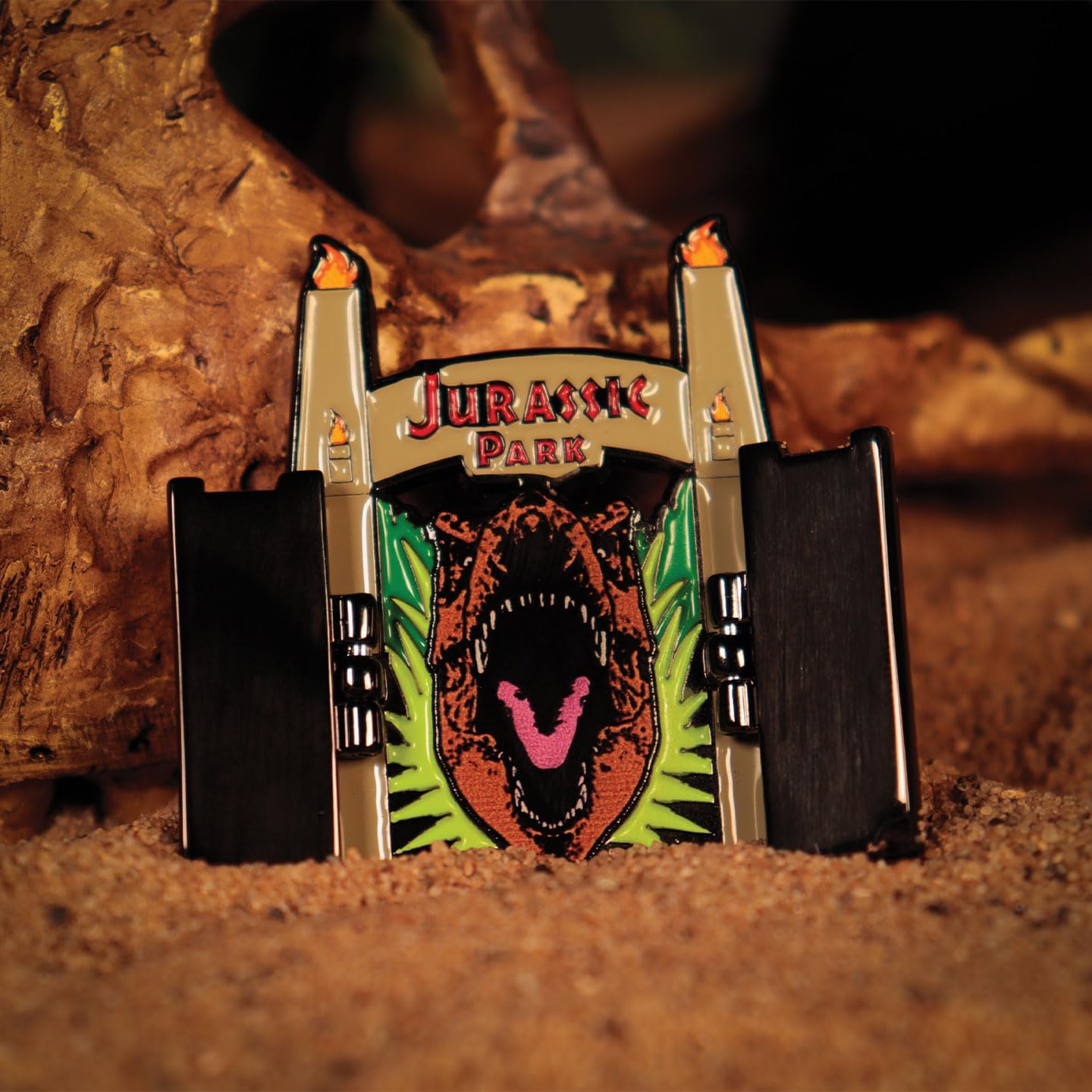 Jurassic Park Gates Limited Edition Special Hinged Pin Badge - Individually Numbered - Officially Licensed Merchandise