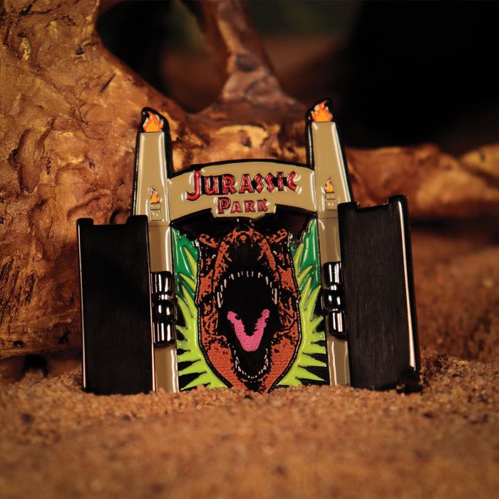 Jurassic Park Gates Limited Edition Special Hinged Pin Badge - Individually Numbered - Officially Licensed Merchandise