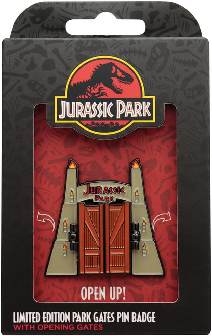 Jurassic Park Gates Limited Edition Special Hinged Pin Badge - Individually Numbered - Officially Licensed Merchandise