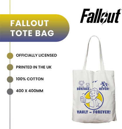 Fallout Tote Bag – Official Merchandise Canvas Shopper with Vault-Tec Logo | Reusable Gaming Gift