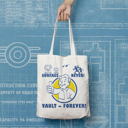 Fallout Tote Bag – Official Merchandise Canvas Shopper with Vault-Tec Logo | Reusable Gaming Gift