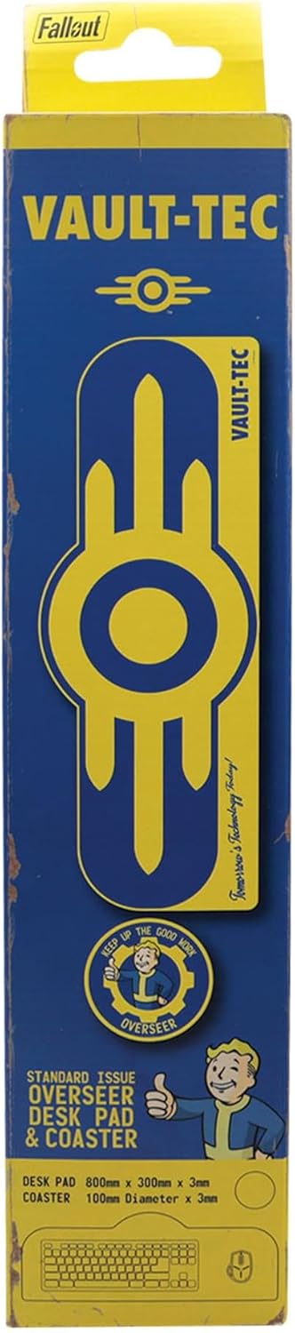 Fallout Vault-Tec XL Gaming Desk Pad & Coaster Set – Officially Licensed Merchandise