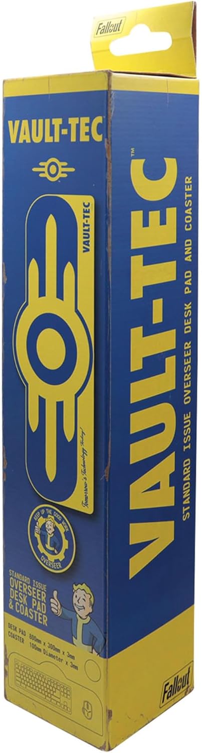 Fallout Vault-Tec XL Gaming Desk Pad & Coaster Set – Officially Licensed Merchandise