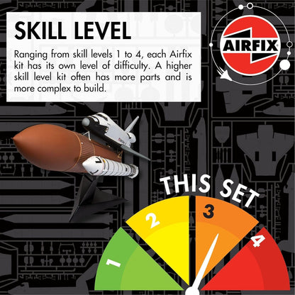 Airfix A50200 Space Shuttle Gift Set - Plastic Model Kits, Spacecraft Building Kits for Adults & Kids 8+, Includes: 1:144 Scale Model, Humbrol Acrylic Paints, Brushes & Poly Cement