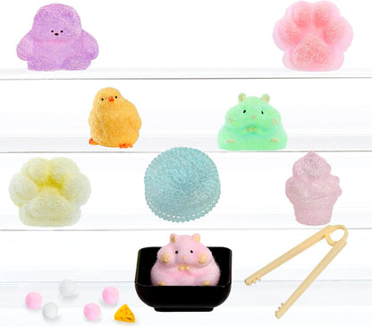 MGA Entertainment Tataba Squishy Collectable Toys - Blind Packaging with DIY Flocking Powder, Includes Takeout-Style Box and Accessories, 18 Collectables, for Collectors and Children Ages 3+ Years