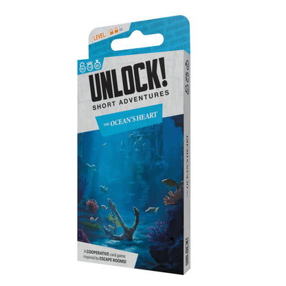 Asmodee | Unlock! Short Adventures 12: The Oceans Heart | Board Game | Ages 10+ | 1-6 Players | 45+ Minutes Playing Time