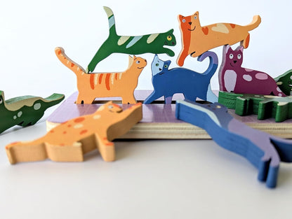 Stack O’ Cats – Family-Friendly Cat Tower Game | Adorable Wooden Dexterity Challenge & Party Fun for Kids and Adults | Up to 6 Players | Ages 5-95 | Balancing Board Game for Game Night
