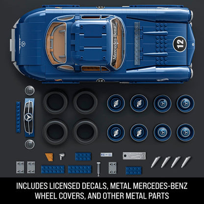 Mattel Brick Shop Hot Wheels Premium Series Building Set, Mercedes-Benz 300 SL with 1600 Pieces, Realistic Details and Metal Parts, Includes Metal Car, Father’s Day Gift for Adult Collectors, HWW25
