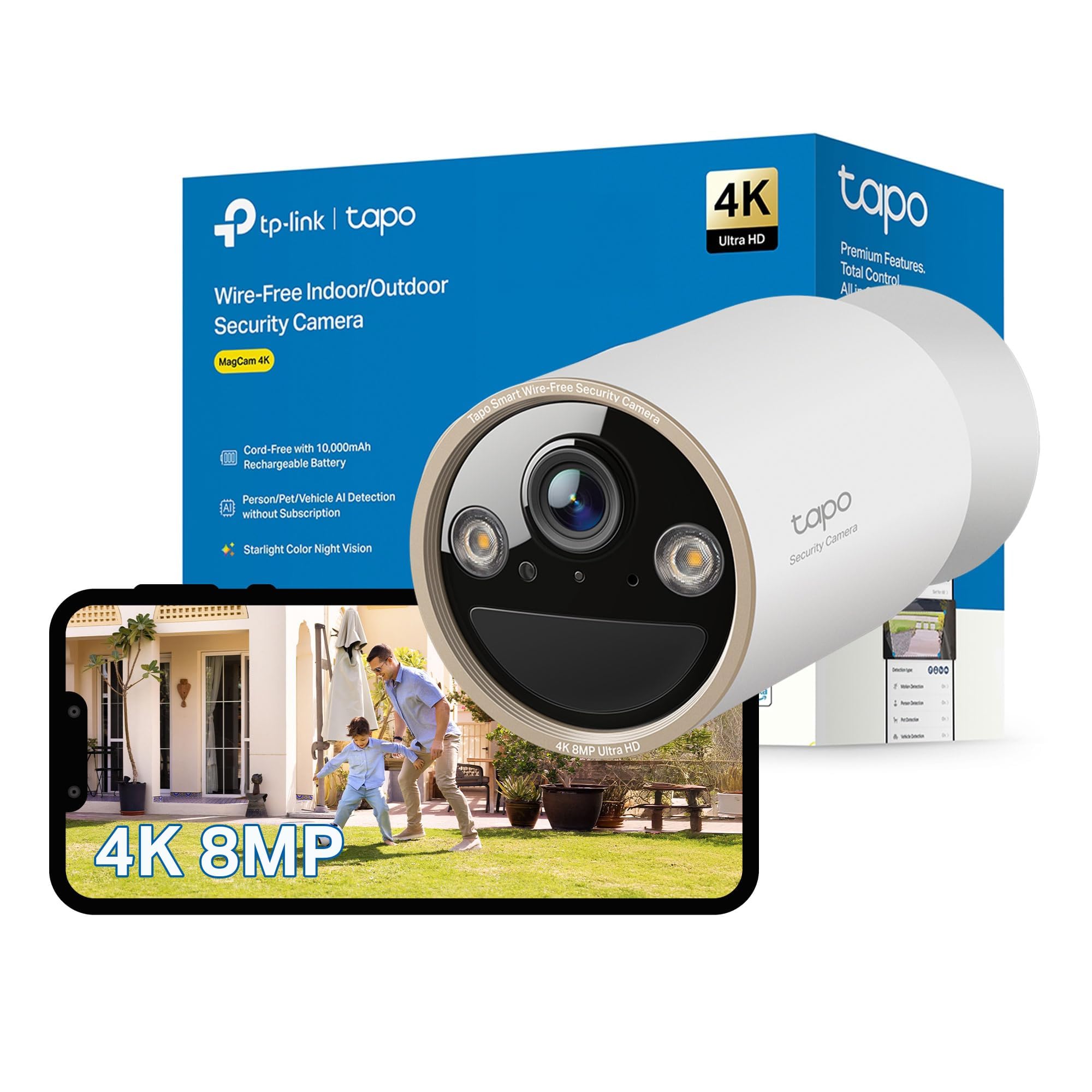Tapo C460 V1 - Network Surveillance Camera - Indoor, Outdoor - Weatherproof - Colour (Day&Night) - 8 Mp - 3840 X 2160 -