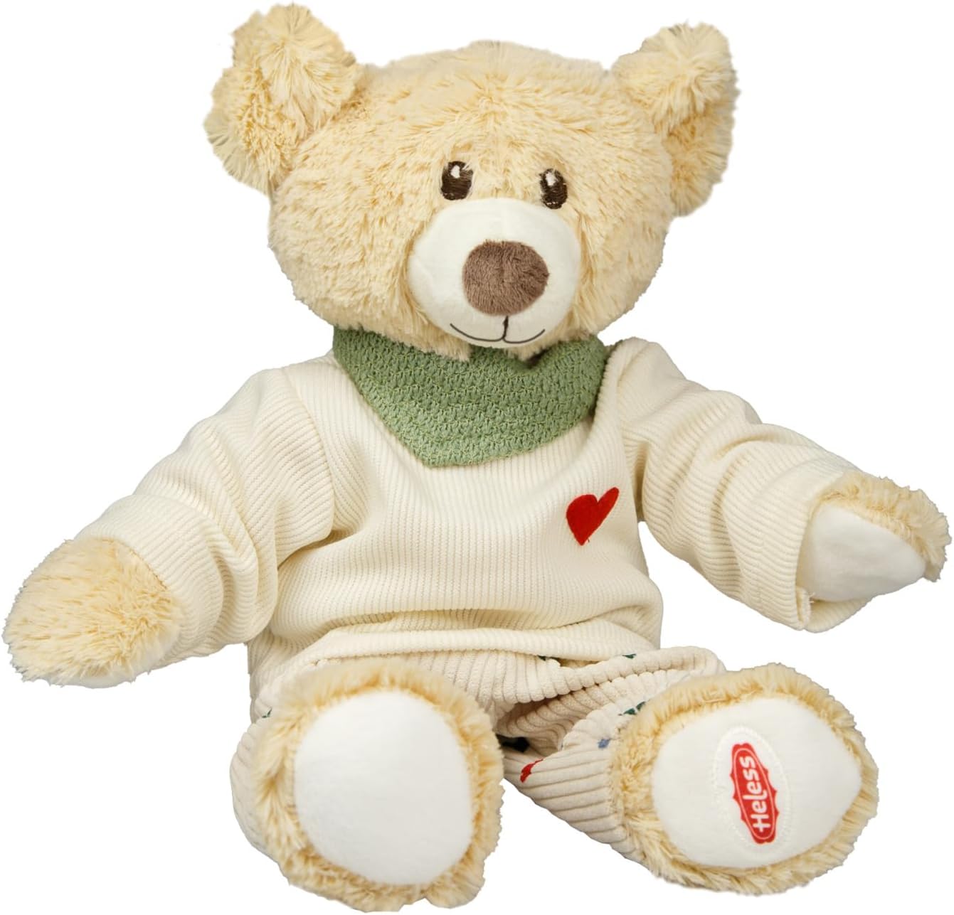 Heless 2516 - Poppenkleertjes ''Heart Confetti'', 3-delige set met ribfluwelen broek, T-shirt en sjaal, voor poppen en knuffels maat 35-45 cm