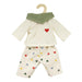Heless 2516 - Poppenkleertjes ''Heart Confetti'', 3-delige set met ribfluwelen broek, T-shirt en sjaal, voor poppen en knuffels maat 35-45 cm