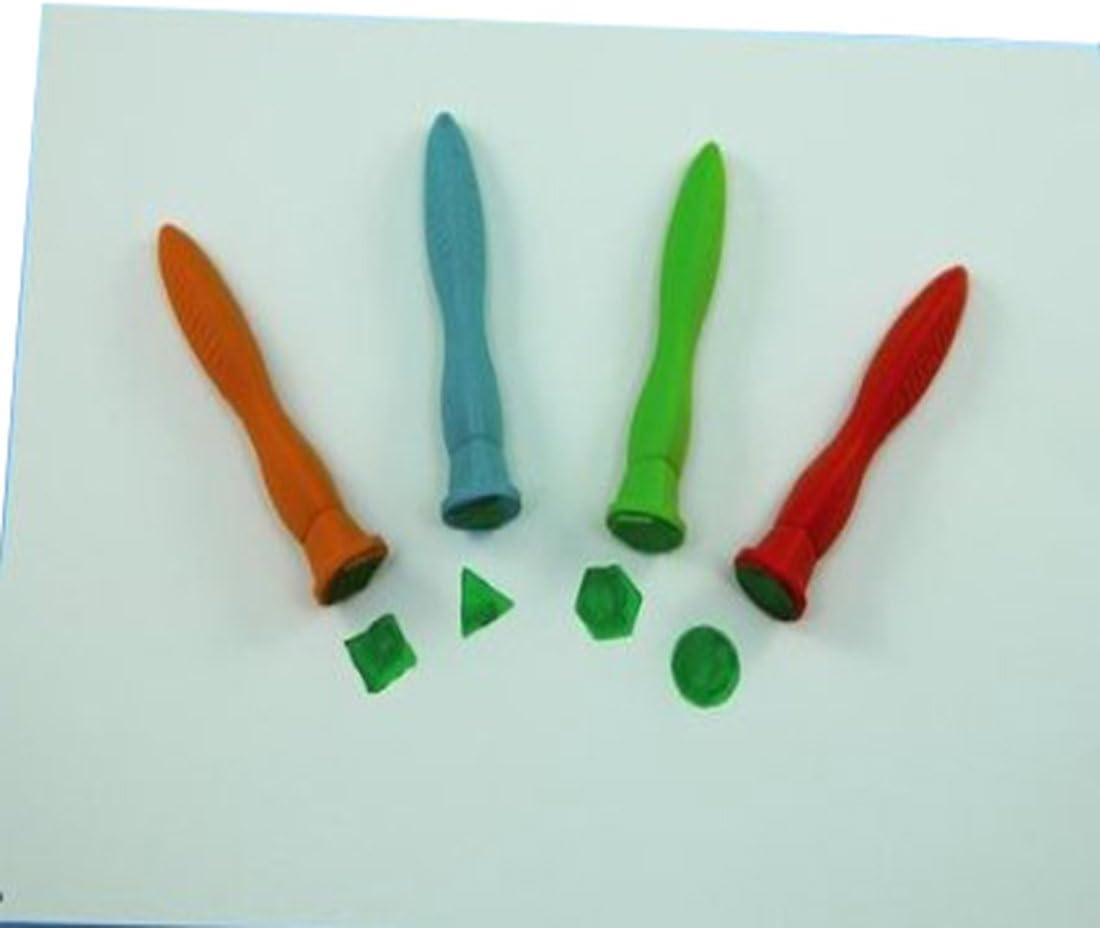 4 geometrische soft-grip-stempels.