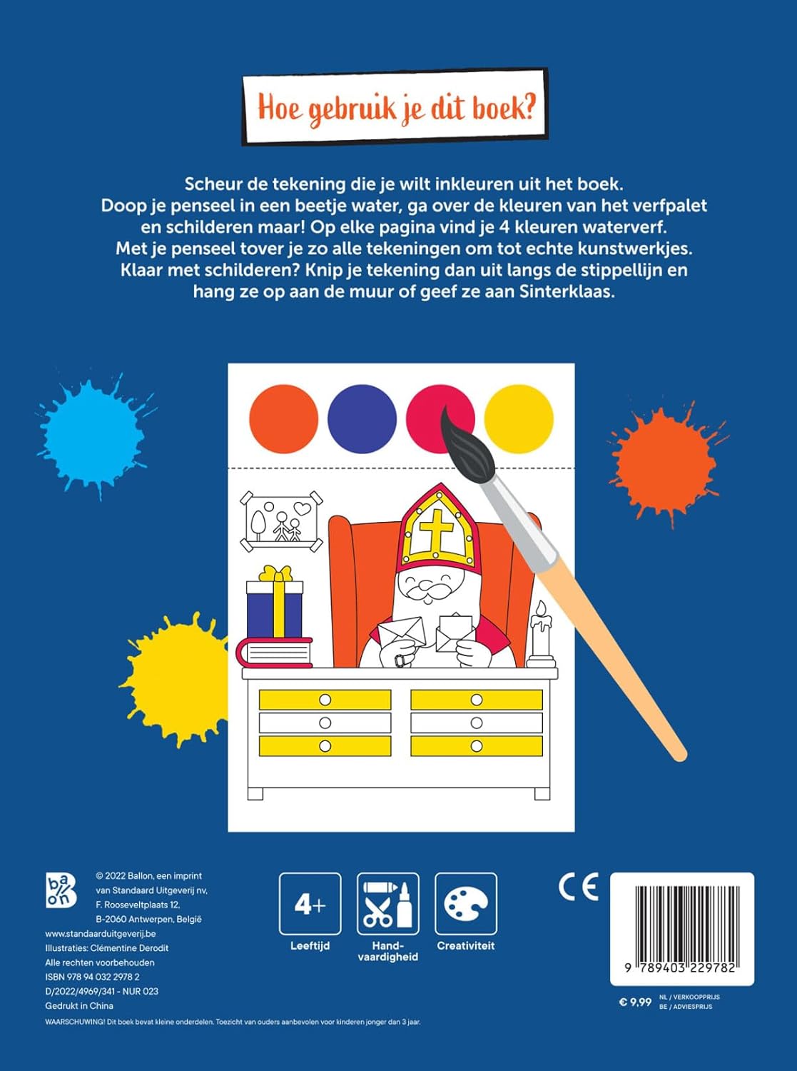 Standaard Uitgeverij - Kleurboek met Verfpalet en Penseel Sinterklaas