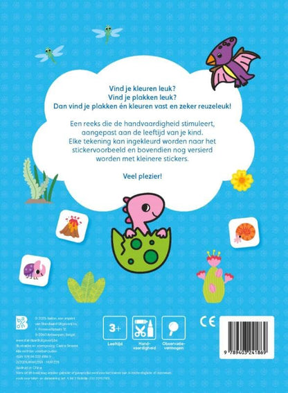 Standaard Uitgeverij - Plak en Kleur Peutertuin Dino\`s 2+