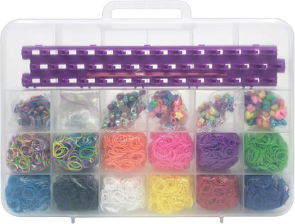 Lexibook, Gigantische Studio Set voor Elastiekjes Weven All-in-One, Blauw Groen Rood Geel Oranje Roze Paars Zwart, CRLOOM7