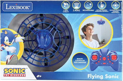 LEXIBOOK, RC UFO Flying Sonic with lights and gesture control, hands-free control with rechargeable battery, Blue, UFOSN