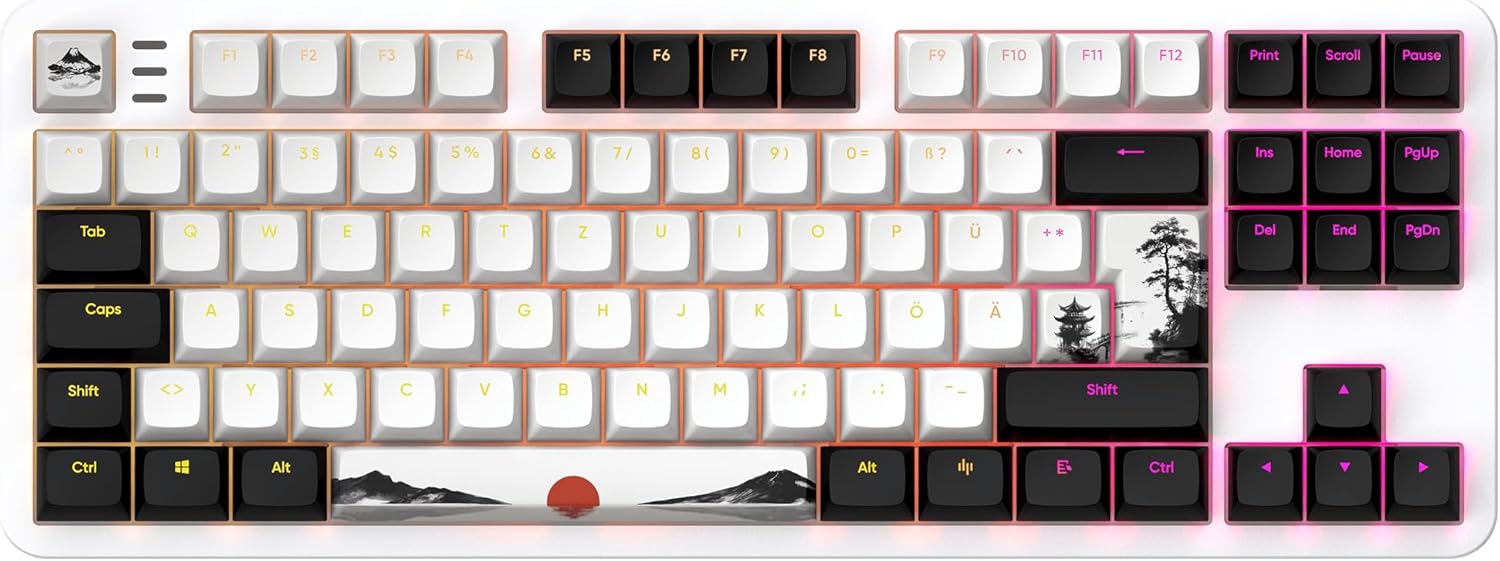Dark Project ALU87 Fuji II - Mechanisch gamingtoetsenbord met bekabeling | ISO meertalig | Hot-Swap | G3MS Sapphire ingevette schakelaars | Ingevette stabilisatoren | Flexibele pakkingbevestiging |