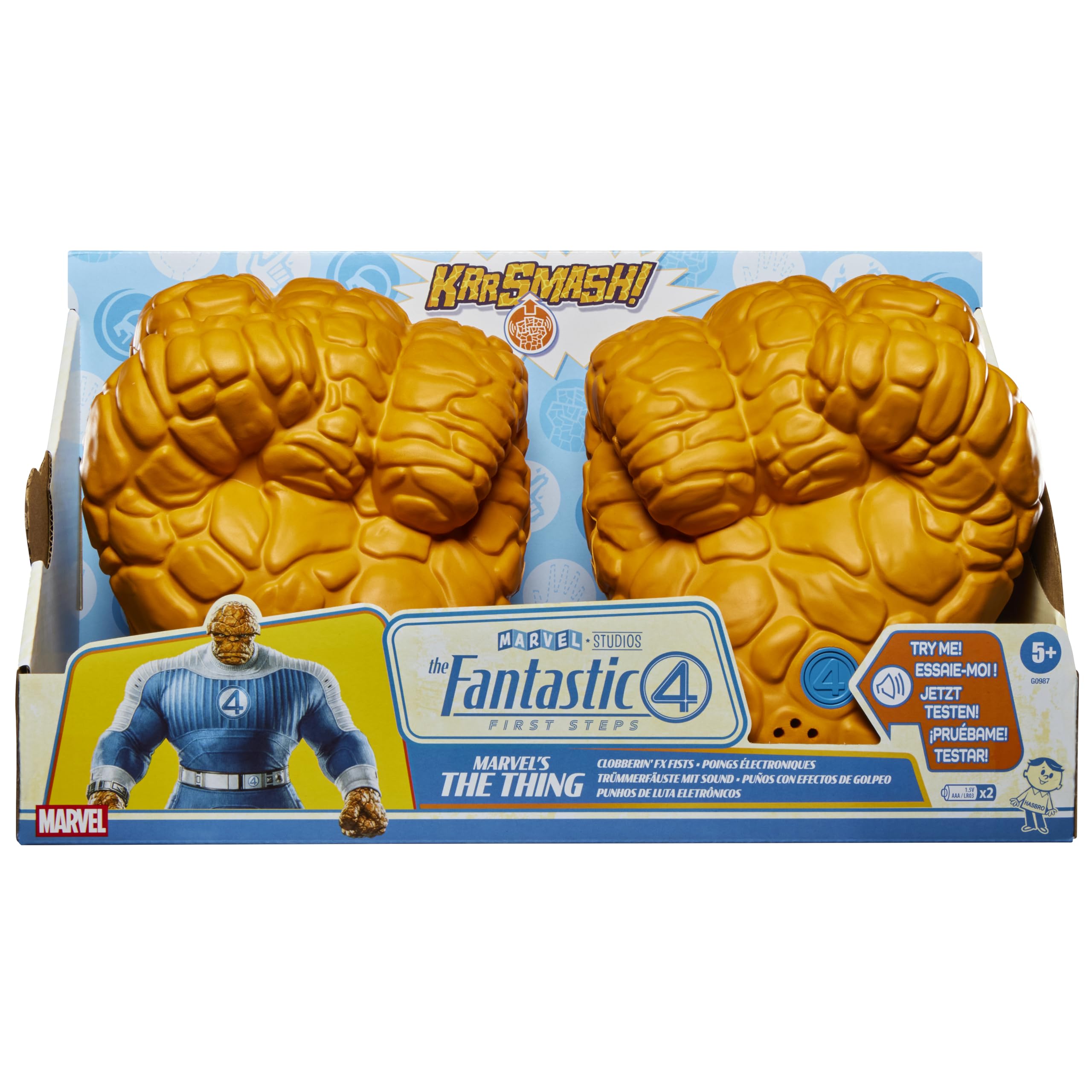 Marvel Studios’ The Fantastic Four: First Steps Marvel’s The Thing Clobberin’ FX Fists Role-play Toys, Orange