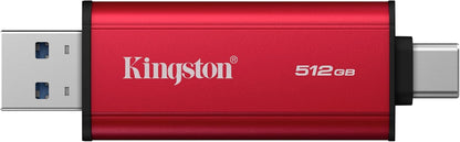 Kingston Dual Portable SSD 512GB Dual USB-A/C Up to 1050MB/s USB 3.2 Gen 2 - SPSD/512GB