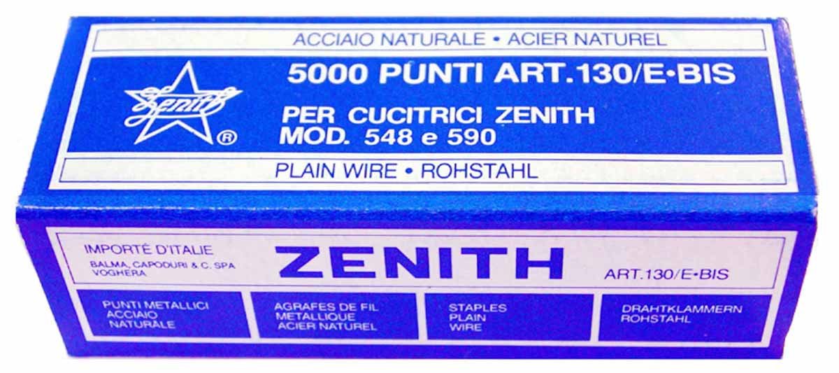 ZENITH 130/E bis punti metallici passo 6/4 sc.da 5000 punti