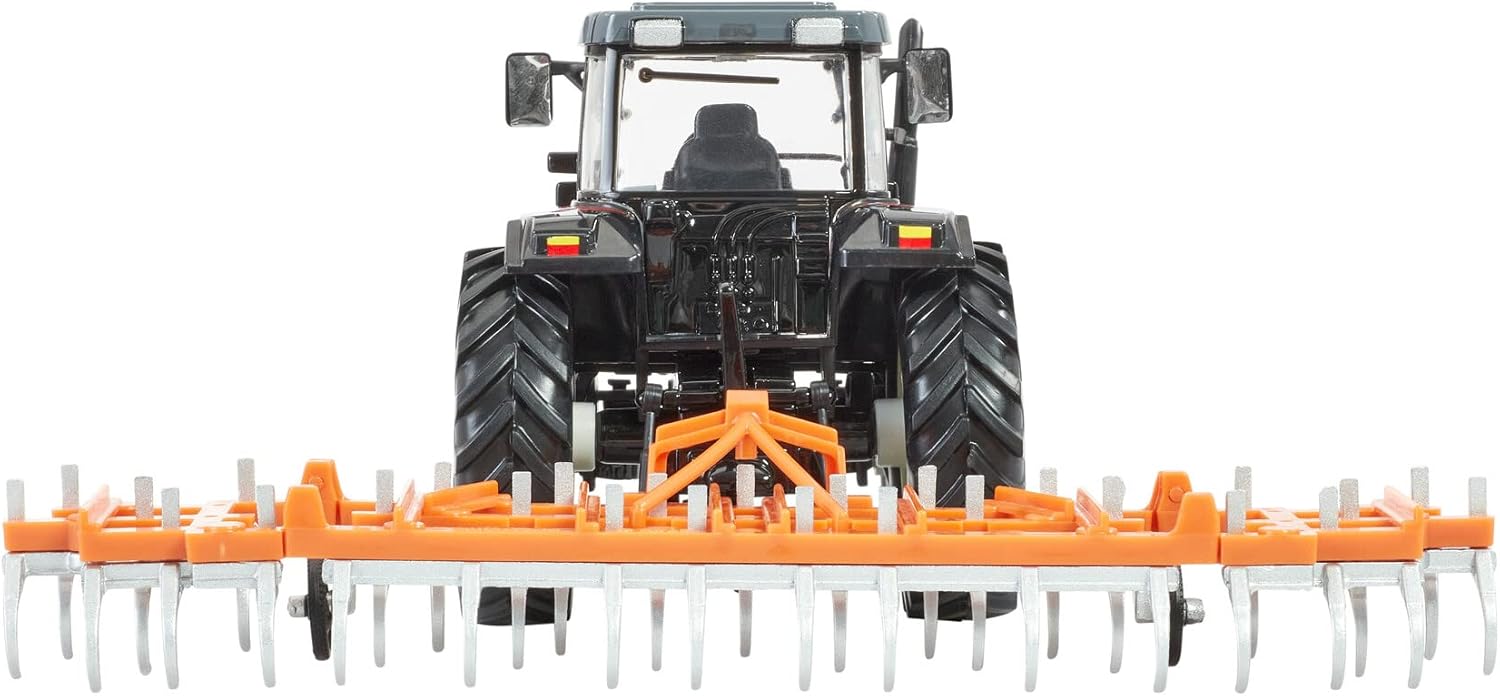 Britians Hertitage Tractor Playset Toy, Massey Ferguson Tractor 6S.180 with Classic Fold Cultivator, Compatible with 1:32 Scale Farm Toys, Suitable for Collectors & Children from 3 Years