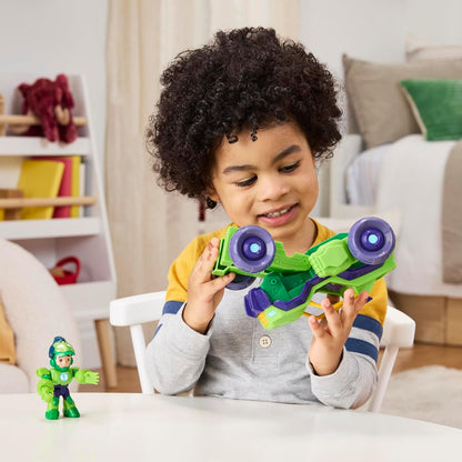 Iron Man and His Awesome Friends Marvel Iron Hulk 2-In-1 Mech Suit & Vehicle, Action Figure & Toy Vehicle, Pequeño