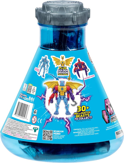 MRBEAST LAB Hybrids Multi Pack, Reveal Different Hybrid Parts To Create 2 Mix & Match Action Figures, Plus Parts Of The Golden Panther Dragon, Fuse Millions Of Beast Combinations, Collect 30+ Beasts