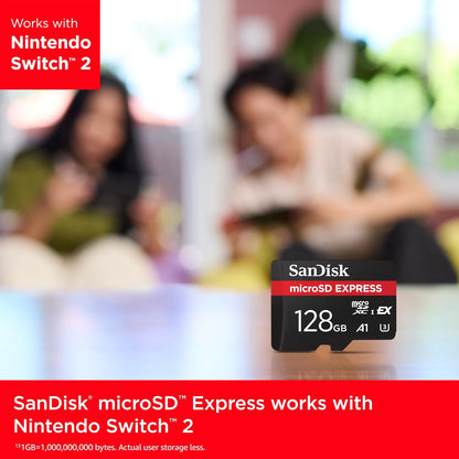 SanDisk microSD Express Card, 12GB mSD card, Read speeds up to 880 MB/s, Write Speeds up to 480MB/s, Sustained Write 100MB/s, SanDisk QuickFlow Technology, ThermAdapt, UHS-I, U3, C10