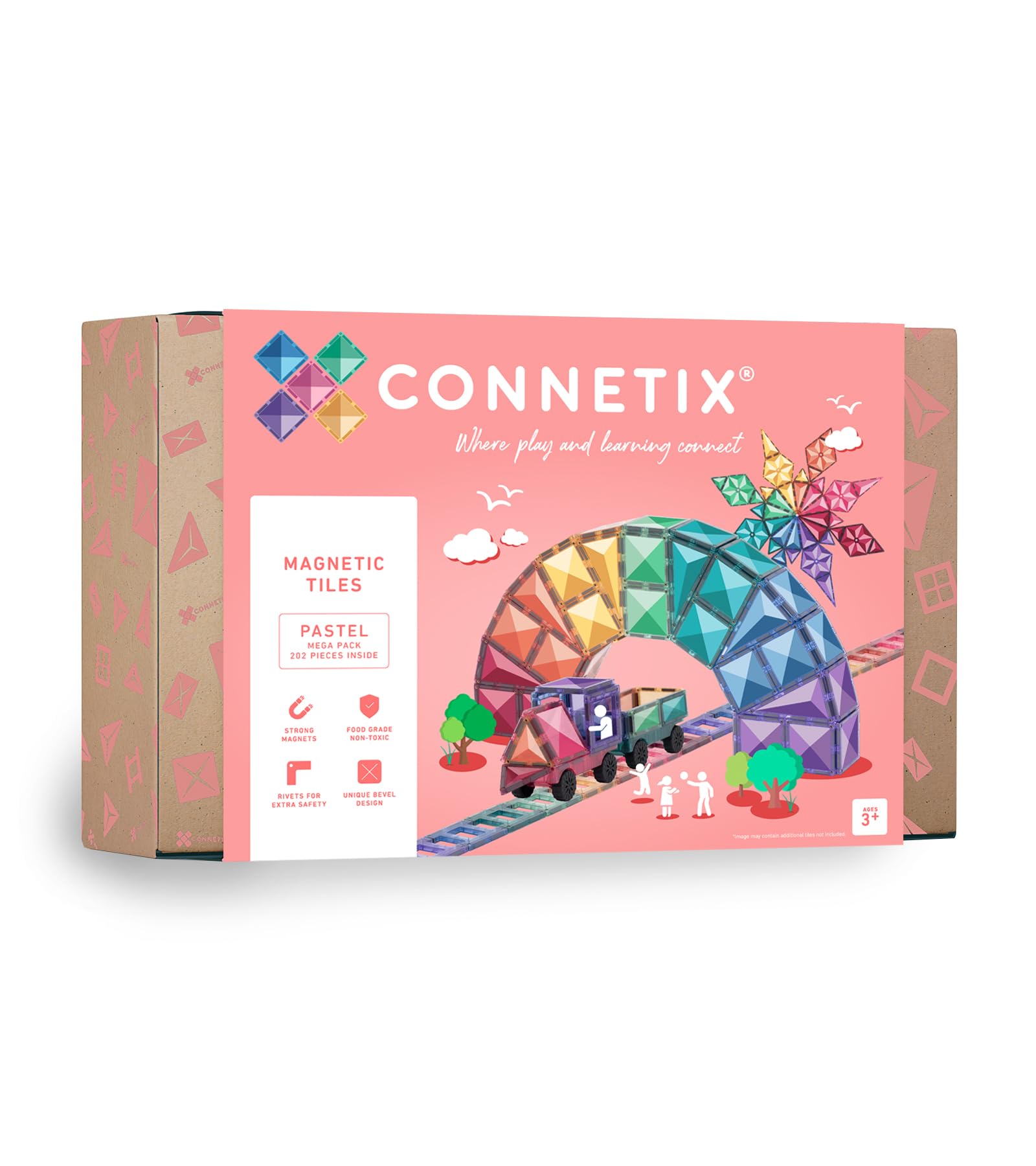 Connetix Magnetic Tiles Pastel (202 Pieces) / Puzzle (FN)