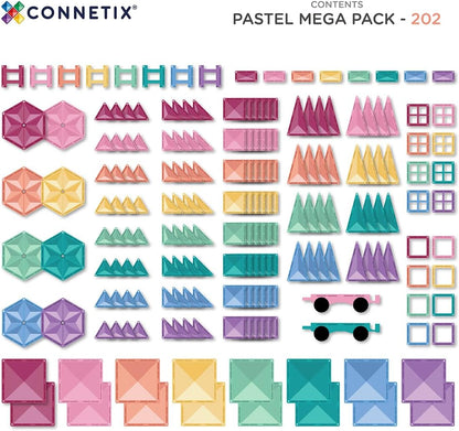Connetix Magnetic Tiles Pastel (202 Pieces) / Puzzle (FN)