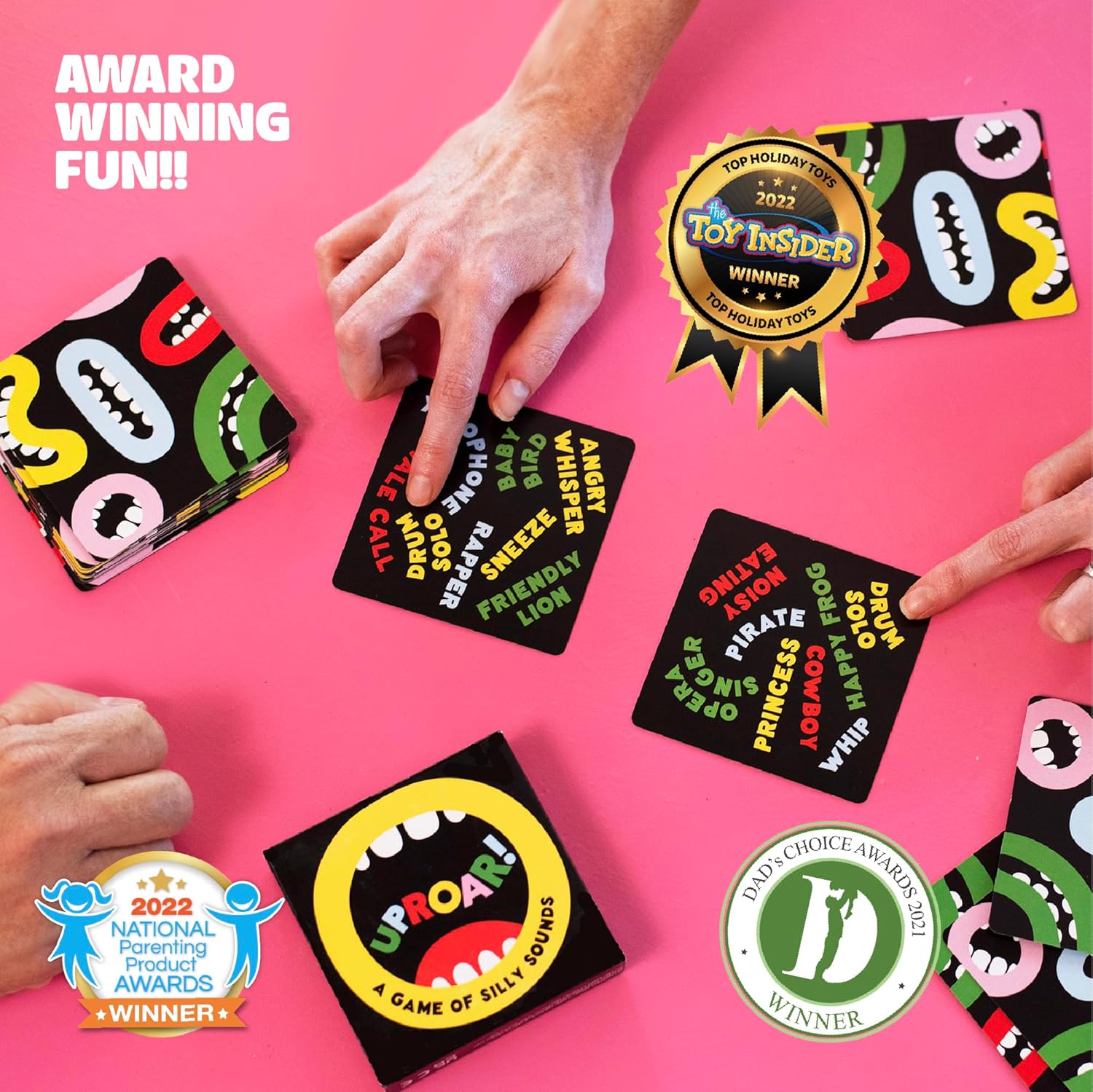 UPROAR! Family Sound-Matching Card Game – Hilarious Fast Game for Kids 7+, Parents & Teens | Easy to Learn, 2–6 Players, 10–20 Min | Travel-Size | Great for Family Game Night & Stocking Fillers