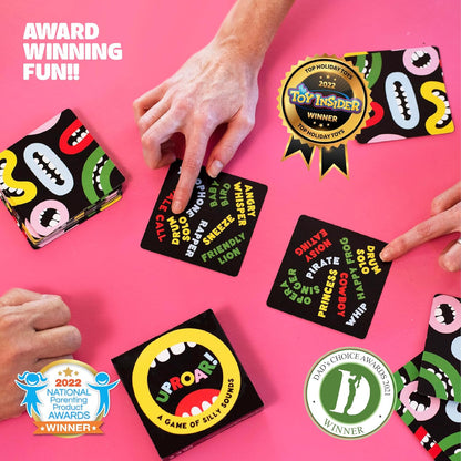 UPROAR! Family Sound-Matching Card Game – Hilarious Fast Game for Kids 7+, Parents & Teens | Easy to Learn, 2–6 Players, 10–20 Min | Travel-Size | Great for Family Game Night & Stocking Fillers