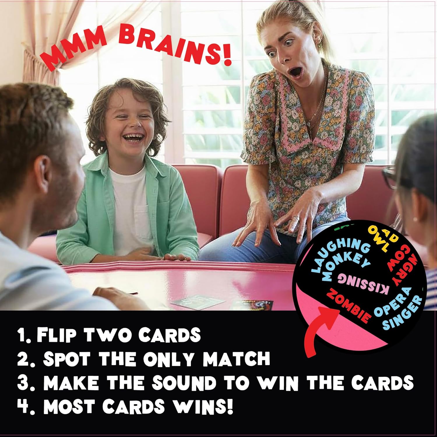 UPROAR! Family Sound-Matching Card Game – Hilarious Fast Game for Kids 7+, Parents & Teens | Easy to Learn, 2–6 Players, 10–20 Min | Travel-Size | Great for Family Game Night & Stocking Fillers