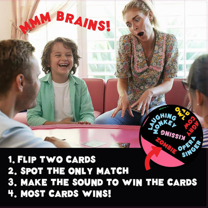 UPROAR! Family Sound-Matching Card Game – Hilarious Fast Game for Kids 7+, Parents & Teens | Easy to Learn, 2–6 Players, 10–20 Min | Travel-Size | Great for Family Game Night & Stocking Fillers