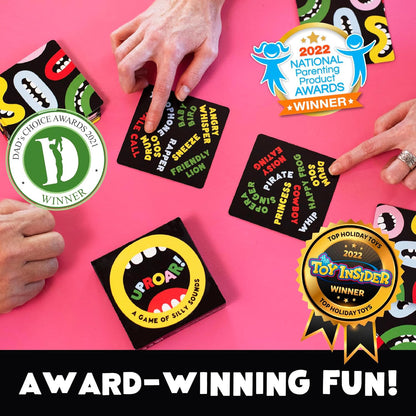 UPROAR! Family Sound-Matching Card Game – Hilarious Fast Game for Kids 7+, Parents & Teens | Easy to Learn, 2–6 Players, 10–20 Min | Travel-Size | Great for Family Game Night & Stocking Fillers