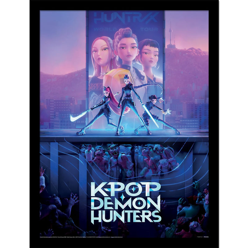 Pyramid International Stampa da collezione incorniciata K-Pop Demon Hunters (Key Art) 30 cm x 40 cm, poster da parete dinamico K-Pop per appassionati di musica e collezionisti di anime
