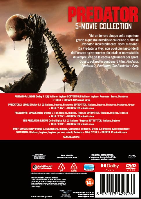 Cofanetto Predator - 5 Film - Dvd (5 Dvd)