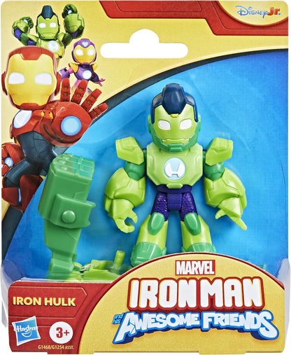 Iron Man and His Awesome Friends Marvel Iron Hulk Action Figure Toy with Accessory, Green