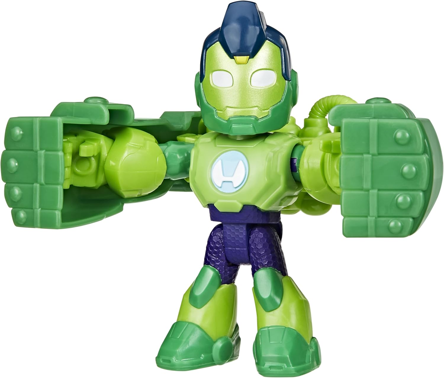 Iron Man and His Awesome Friends Marvel Iron Hulk Action Figure Toy with Accessory, Green