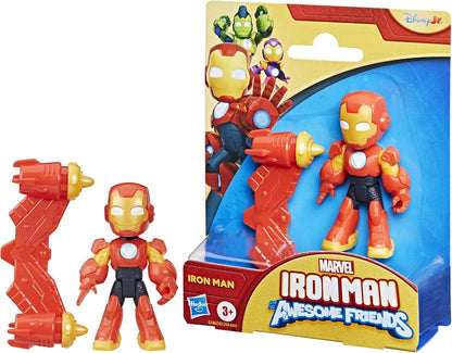 Iron Man and His Awesome Friends Marvel Iron Man Action Figure Toy with Accessory, Red
