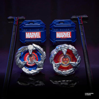 Beyblade X and Marvel Collab, Captain America 4-70GB vs Red Hulk 1-80R
