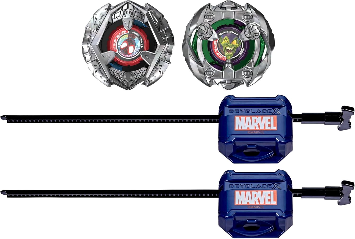 Beyblade X and Marvel Collab Miles Morales 1-60GN vs Green Goblin 9-80HT