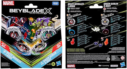 Beyblade X and Marvel Collab Miles Morales 1-60GN vs Green Goblin 9-80HT