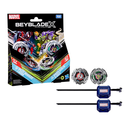 Beyblade X and Marvel Collab Miles Morales 1-60GN vs Green Goblin 9-80HT