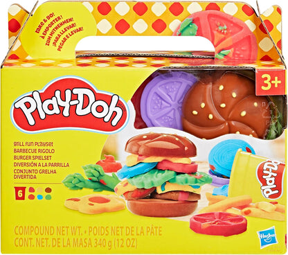 Play-Doh Grill Fun Playset, Modelling Compound BBQ Toy with Grill & Tools, Mix, Mould & Sizzle Pretend Burgers and More, Arts & Crafts Fun for Kids 3+, Non-Toxic, For Children